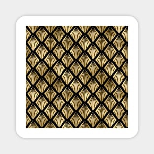 Palm Fans in Black and Gold Vintage Faux Foil Art Deco Vintage Foil Pattern Magnet