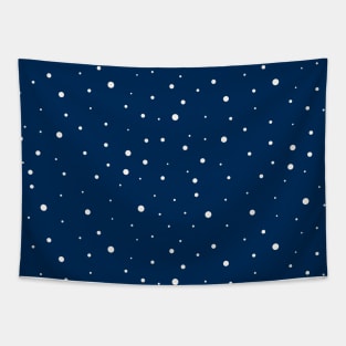 Small and big beige dots over blue Tapestry