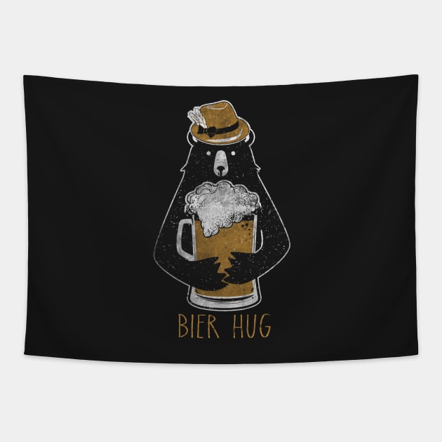 Funny Oktoberfest Bier Beer Bear Hug German Party Tapestry by bigraydesigns