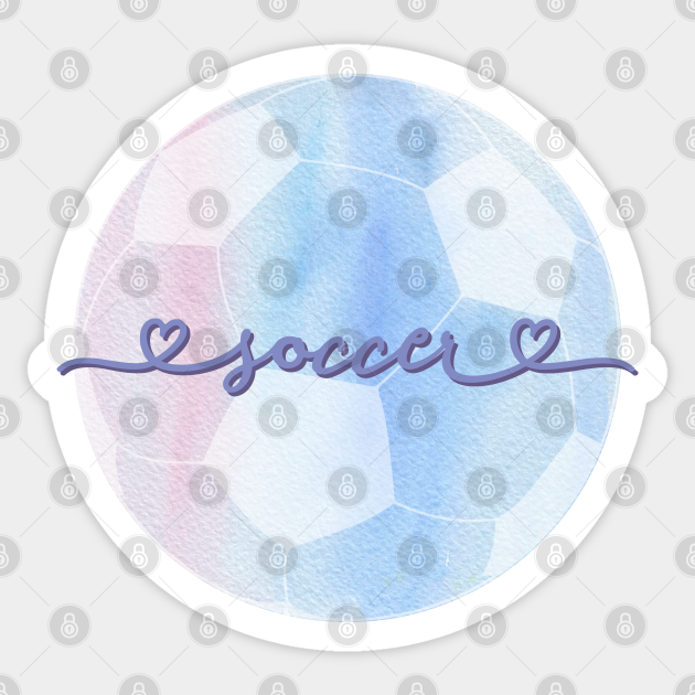 I Love Soccer Lilac Light Blue And Pink Watercolor Aesthetic I Love Soccer Sticker Teepublic Light and dark shades of bluish coloured lines. i love soccer lilac light blue and pink watercolor aesthetic