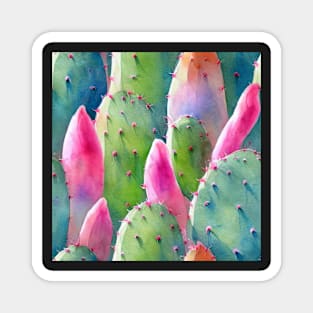 Watercolor cactus plant cactus pattern Magnet