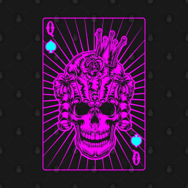 Queen of Spades Pink Skull by Ravensdesign