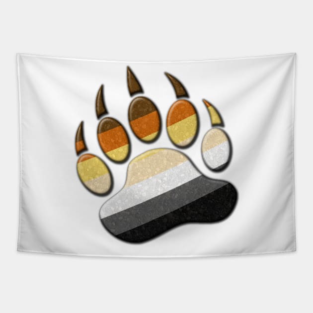 Gay Bear Pride Flag Colored Paw Symbol Tapestry by LiveLoudGraphics