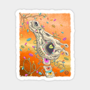 Giraffe Skull Head -Dia De Los Muertos -  Colorful Giraffe - Wild Life Magnet