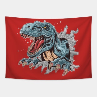 T Rex Blue Tapestry