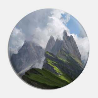 Mountain and clouds Pin