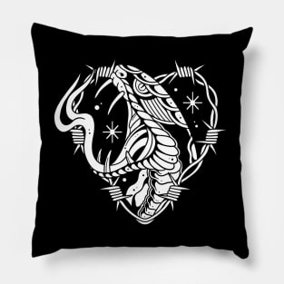 Snake Tattoo Vintage Traditional Pillow