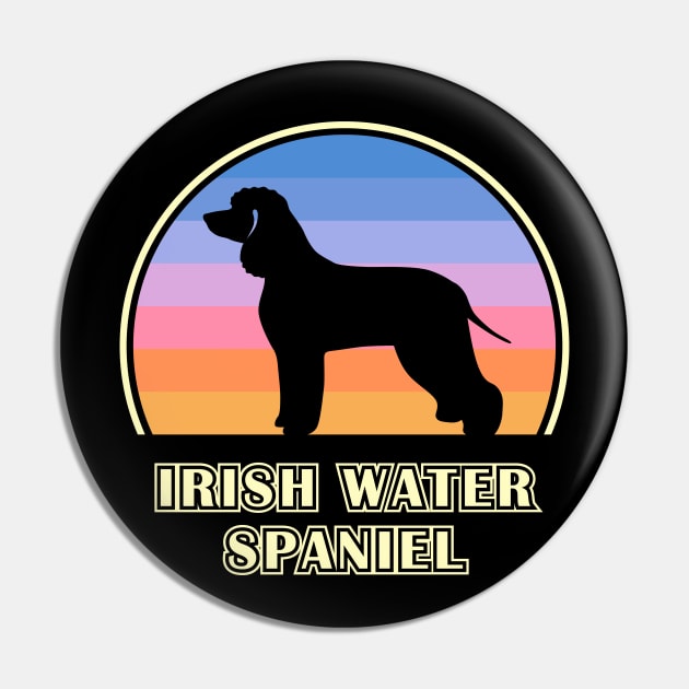 Irish Water Spaniel Vintage Sunset Dog Pin by millersye