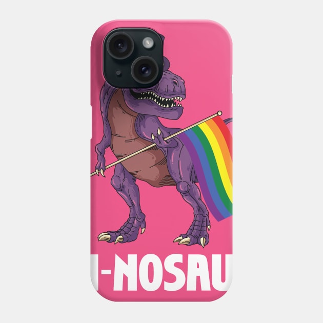 LGBT Bi-Nosaur Gay Pride Rainbow Flag Awareness Gay Lesbian Phone Case by ghsp