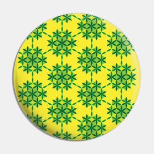 Green and Yellow Seed of life pattern Pin