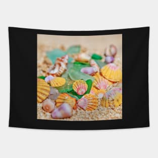 Sunrise Shells & Sea Glass Tapestry