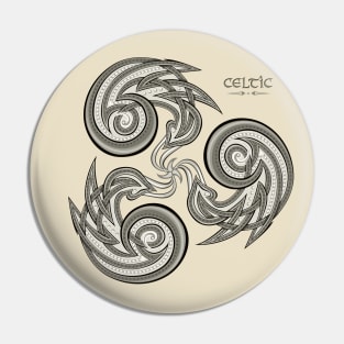 Ethnic symbol of triple spiral Pin