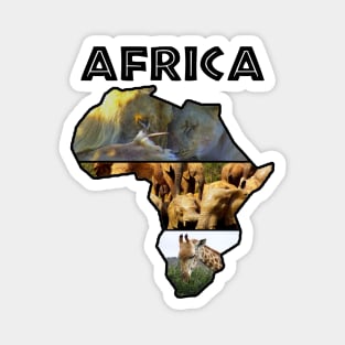 Africa Wildlife Continent Collage Magnet