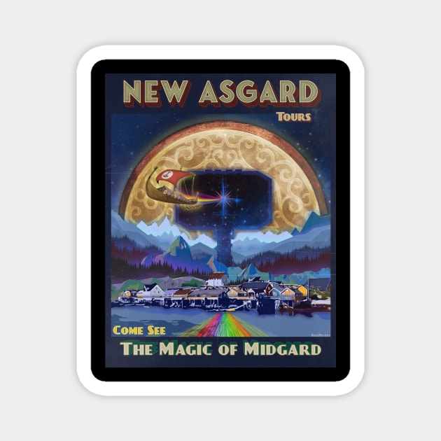 New Asgard Travel Magnet by GeekDen