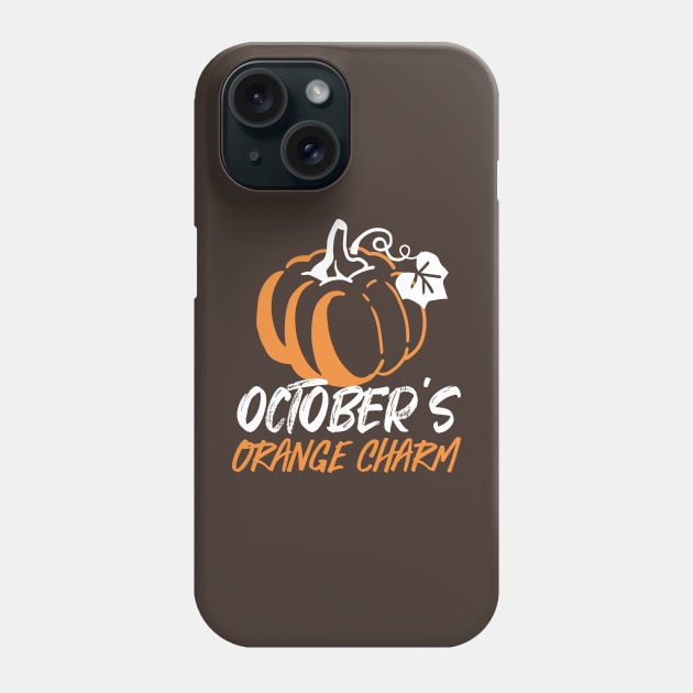 Harvest Magic: A Pumpkin Silhouette for October Phone Case by FlinArt