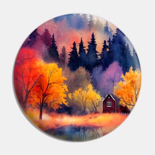 Colorful Autumn Landscape Watercolor 36 Pin