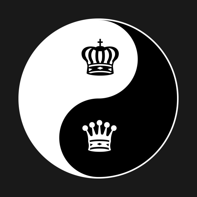 Disover King-Queen Yin Yang - Queens Gambit - T-Shirt