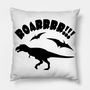 Roarrr Dinos T-Rex and Pterosaur Dinosaur Birthday Gift Shirt Pillow