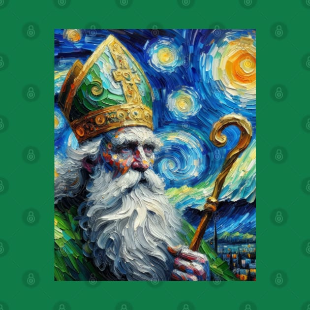 Saint Patrick in Starry Night by FUN GOGH