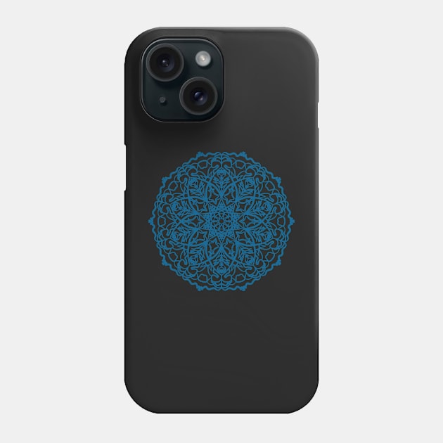 Blue mandala Phone Case by Eikia