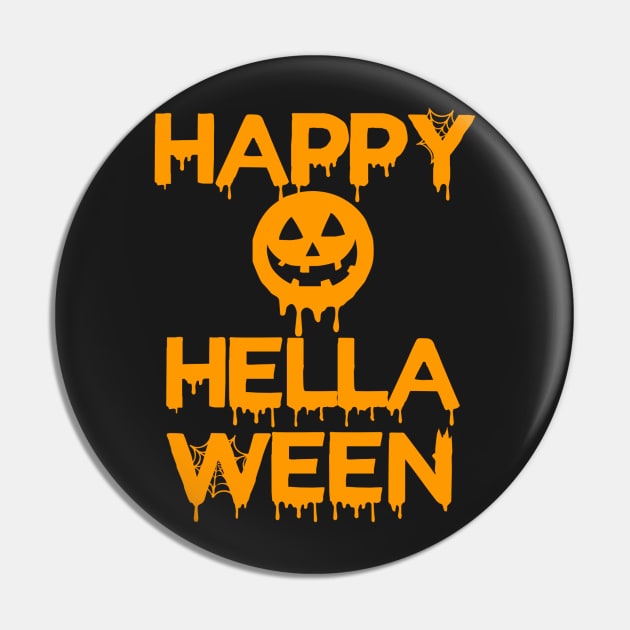 Happy Hella Ween Pin by LefTEE Designs