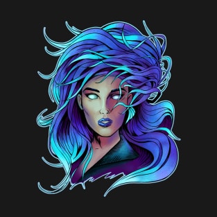 Blue Hair woman T-Shirt