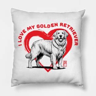 I Love My Golden Retriever - I Love my dog - Hunting dog Pillow