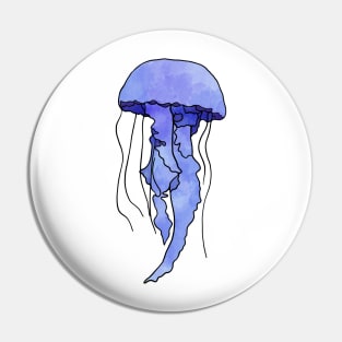 Jellyfish Watercolor Ilustration Pin