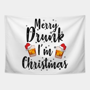 Whiskey Lover Gift. Merry Drunk I'm Christmas. Tapestry