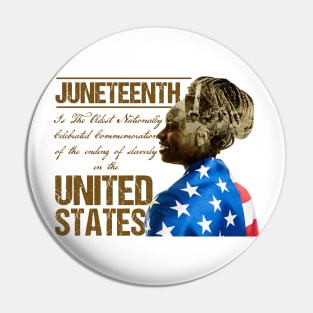 Juneteenth United States American Flag Pin