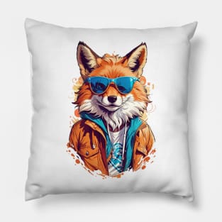 Cool Fox in Sunglasses Pillow