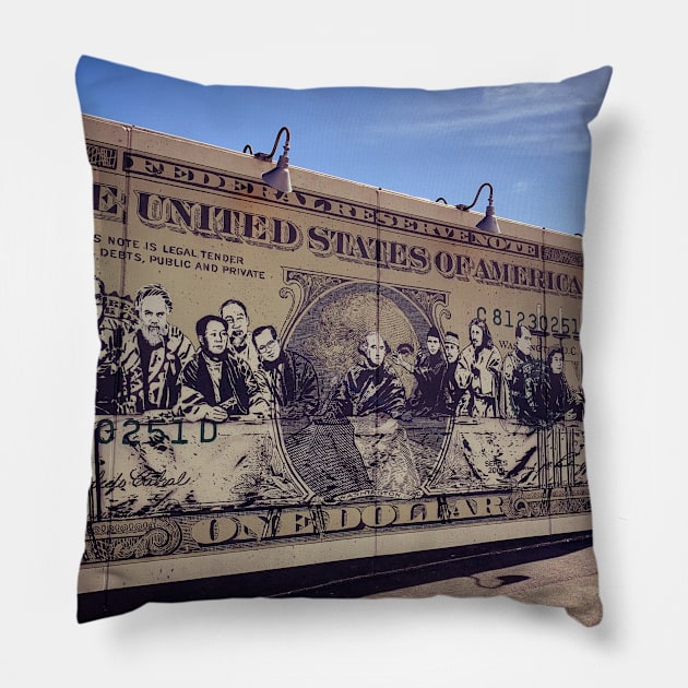 One Dollar, Coney Island, Brooklyn, NYC Pillow by eleonoraingrid