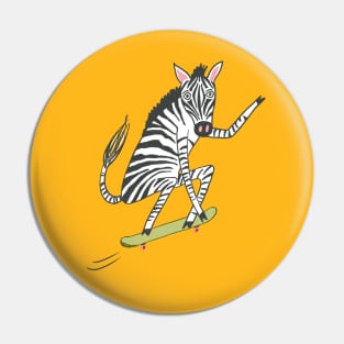 Zebra Skater Pin