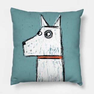 White Terrier Dog Pillow