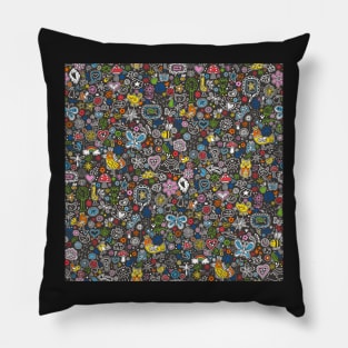 Happy Doodle World Pillow