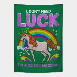 Unicorn I Dont Need Luck Im Fucking Magical Tapestry