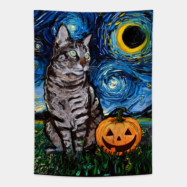 Tabby Halloween Cats Tapestry by sagittariusgallery