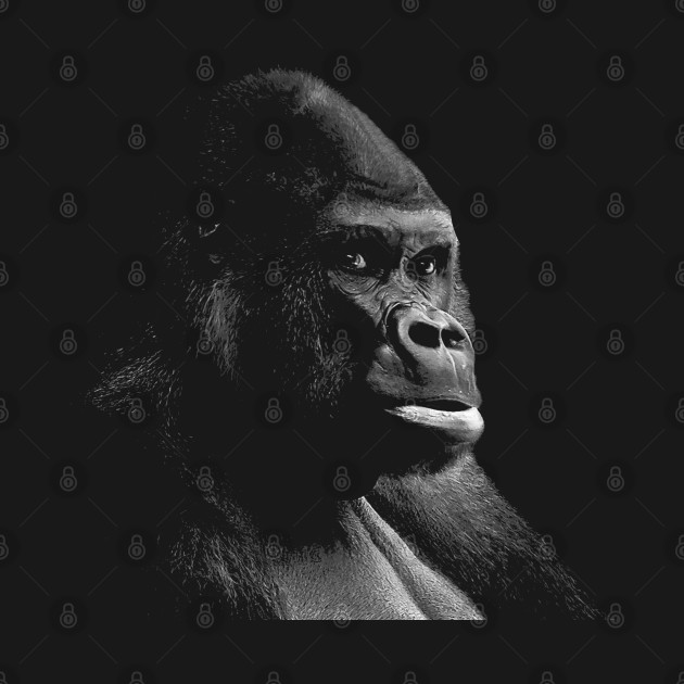 Discover Gorilla Portrait Art - Gorilla Art - T-Shirt