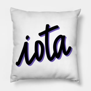 Greek Alphabet: iota (black-purple) Pillow