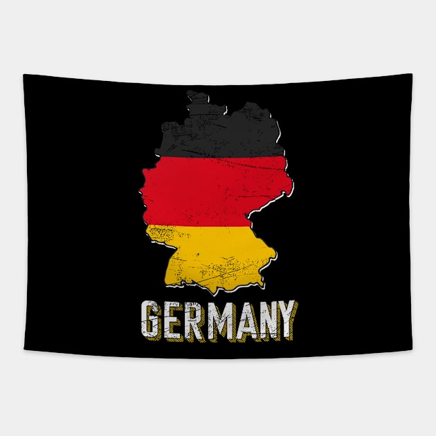 Germany Map Flag Tapestry by Mila46