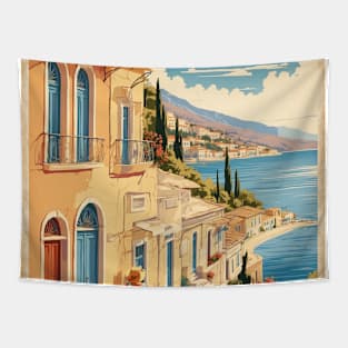 Aigio Greece Vintage Tourism Travel Tapestry