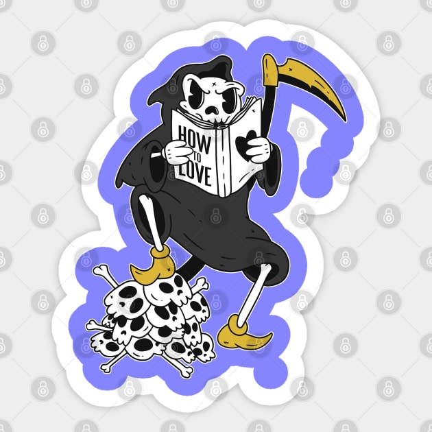 Read In Peace Grim Reaper Funny Dark Humor Book' Sticker