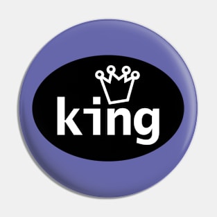 King and Crown on Black Oval Pin