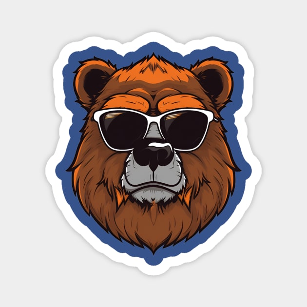 Sarcastic furry bear logo blue Magnet by sarcasticfurrybear