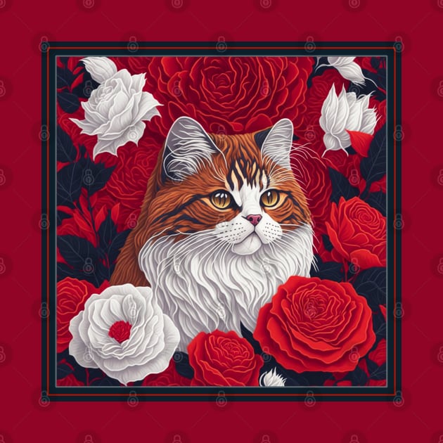 Ragamuffin cat. Style vector (red version ragamuffin cat) by xlhombat