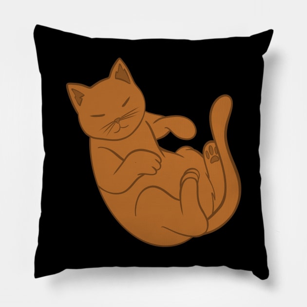 Orange Cat Pillow by Kelly Louise Art