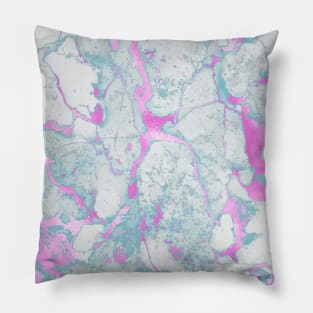 Marble Pattern Aesthetic Purple Blue Teal Pillow