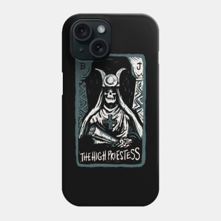 The High Priestess Skeleton Skull Tarot Card Phone Case