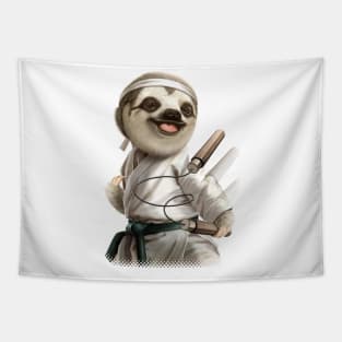 KARATE SLOTH Tapestry