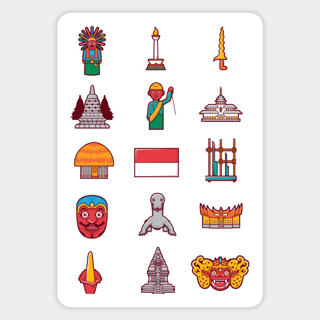 cute indonesia icon - Indonesia - Sticker | TeePublic
